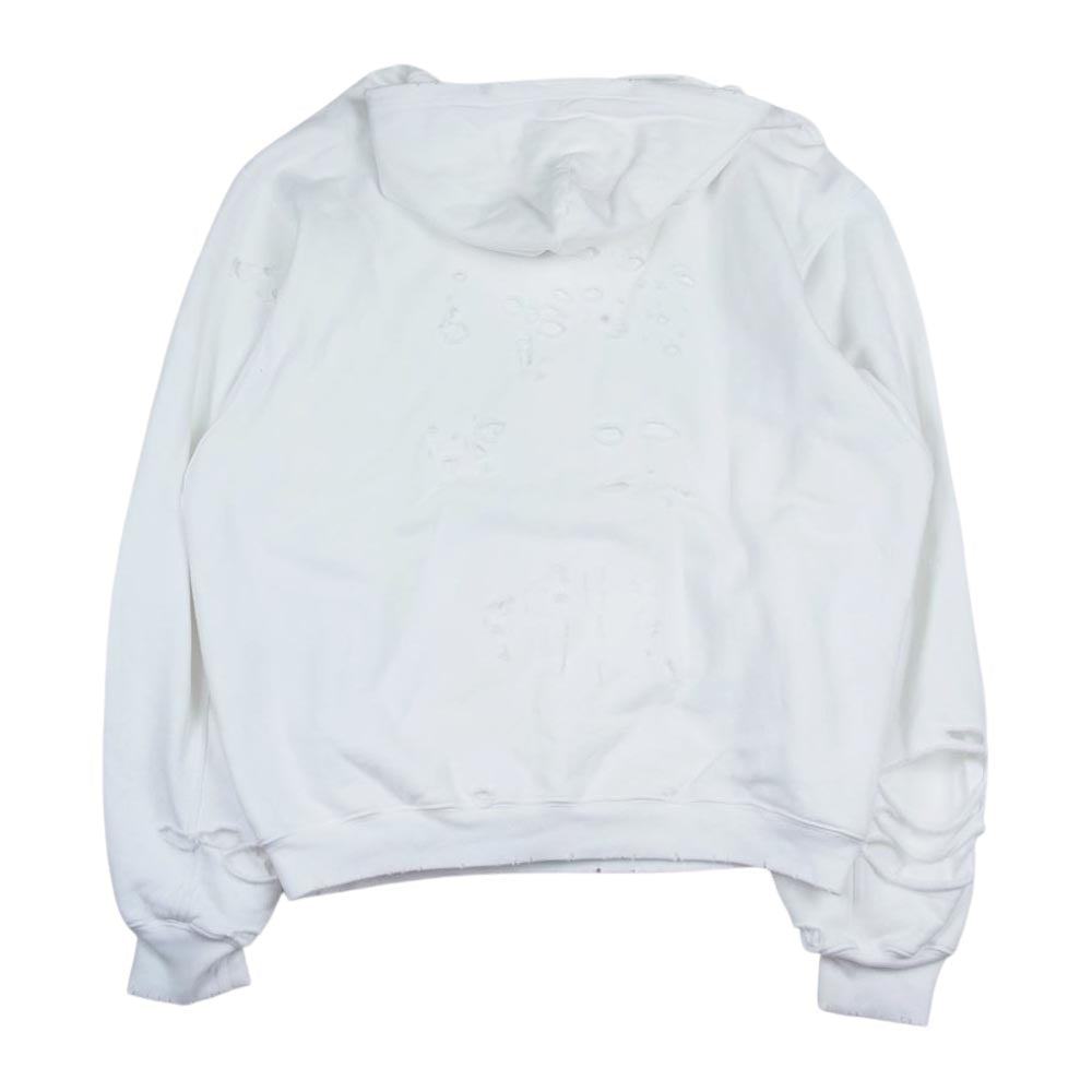 BALENCIAGA バレンシアガ 21SS 659403 TKVB6  国内正規品 DESTROYED ロゴ デストロイ パーカー ホワイト系 XXS【中古】