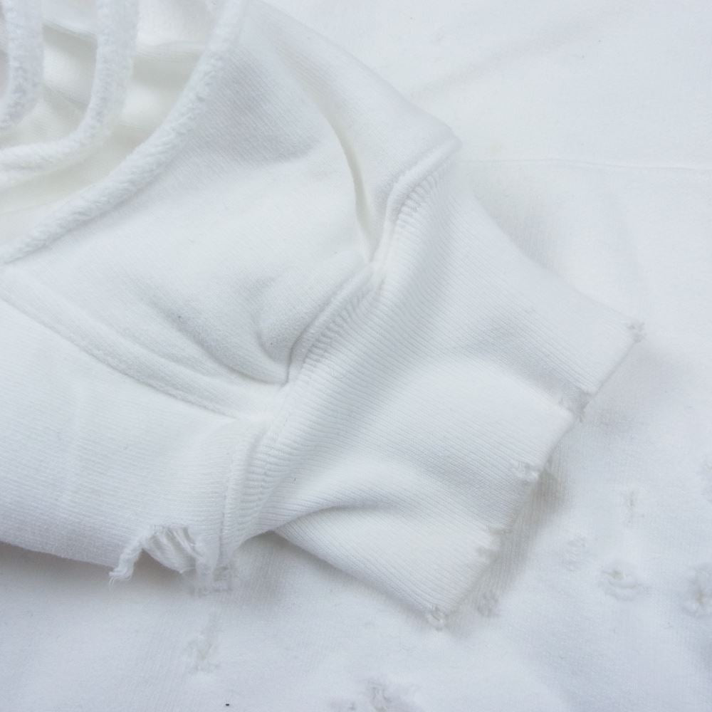 BALENCIAGA バレンシアガ 21SS 659403 TKVB6  国内正規品 DESTROYED ロゴ デストロイ パーカー ホワイト系 XXS【中古】