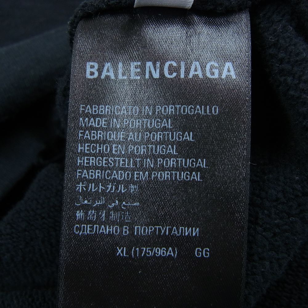 BALENCIAGA バレンシアガ 22SS 697879 TMV89 国内正規品 Metal Hoodie Oversized メタルロゴ オーバーサイズ フーディ パーカー ブラック系 XL【中古】