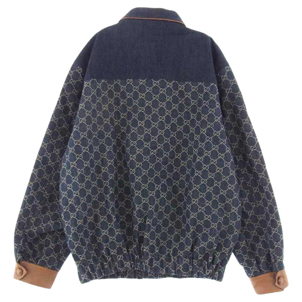 GUCCI グッチ 644963 XDBIP 国内正規品 ウォッシュド オーガニックデニム ボンバージャケット ブルー系 48【美品】【中古】