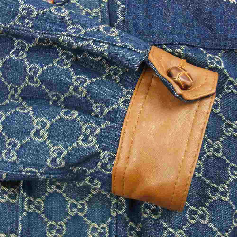 GUCCI グッチ 644963 XDBIP 国内正規品 ウォッシュド オーガニックデニム ボンバージャケット ブルー系 48【美品】【中古】