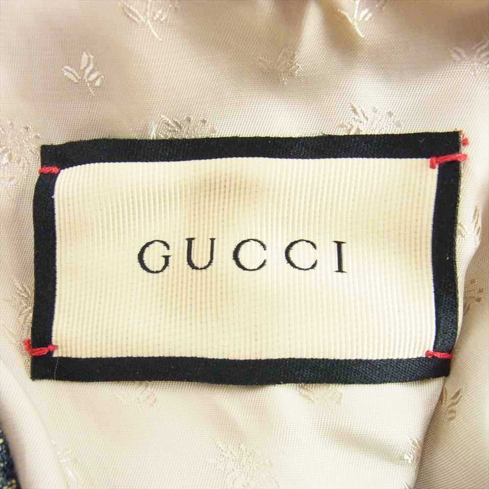 GUCCI グッチ 644963 XDBIP 国内正規品 ウォッシュド オーガニックデニム ボンバージャケット ブルー系 48【美品】【中古】