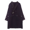 Sacai サカイ 22AW 22-02883M Wool Melton Coat ウール メルトン ベルテッド ドッキング コート ダークネイビー系 1【美品】【中古】