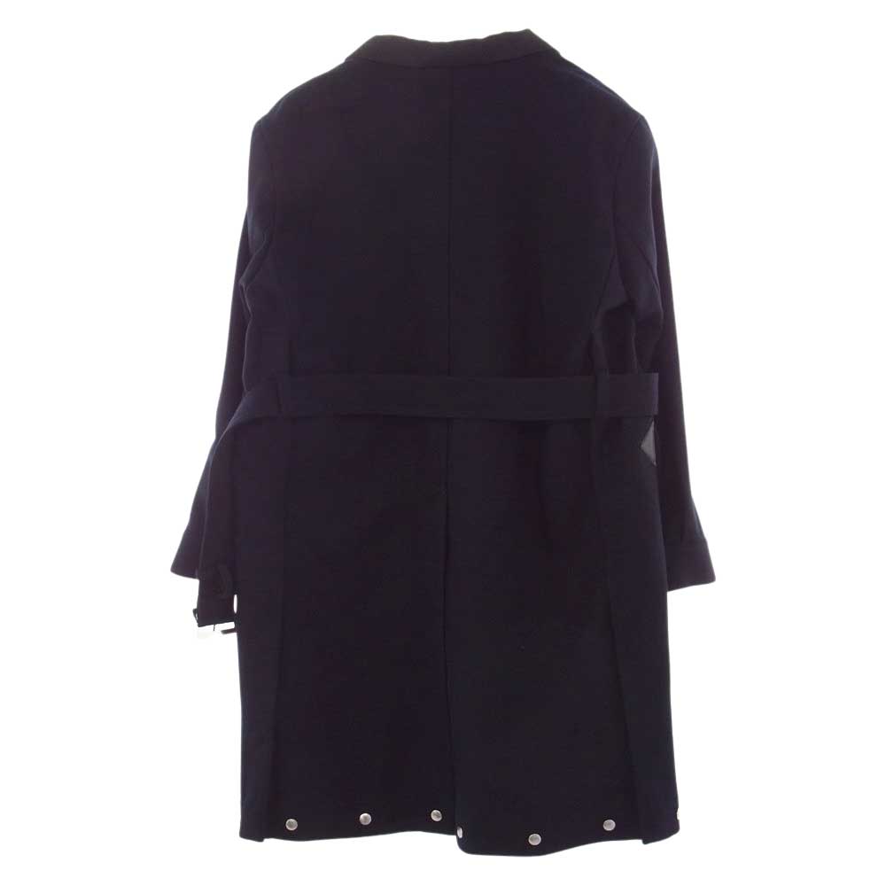 Sacai サカイ 22AW 22-02883M Wool Melton Coat ウール メルトン ベルテッド ドッキング コート ダークネイビー系 1【美品】【中古】