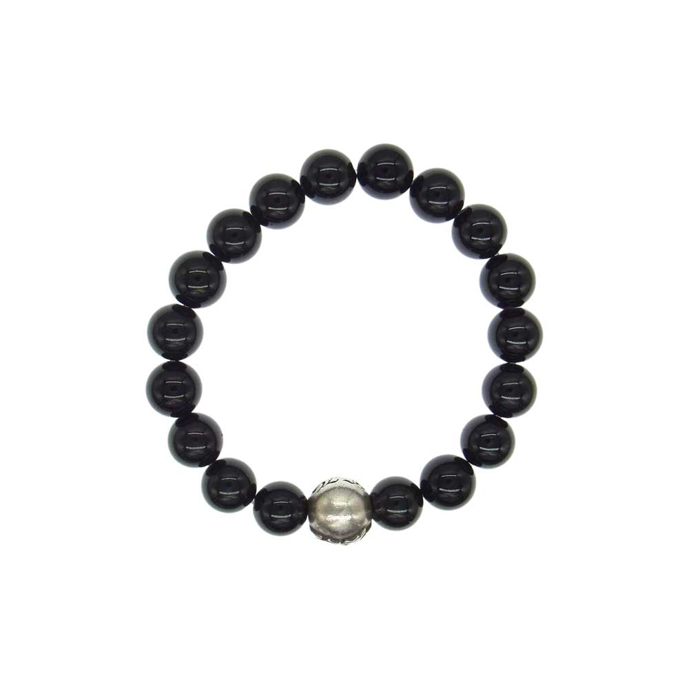 CHROME HEARTS クロムハーツ（原本有） BEAD 24 10ｍｍ ビーズ ブレスレット シルバー系 ブラック系【中古】