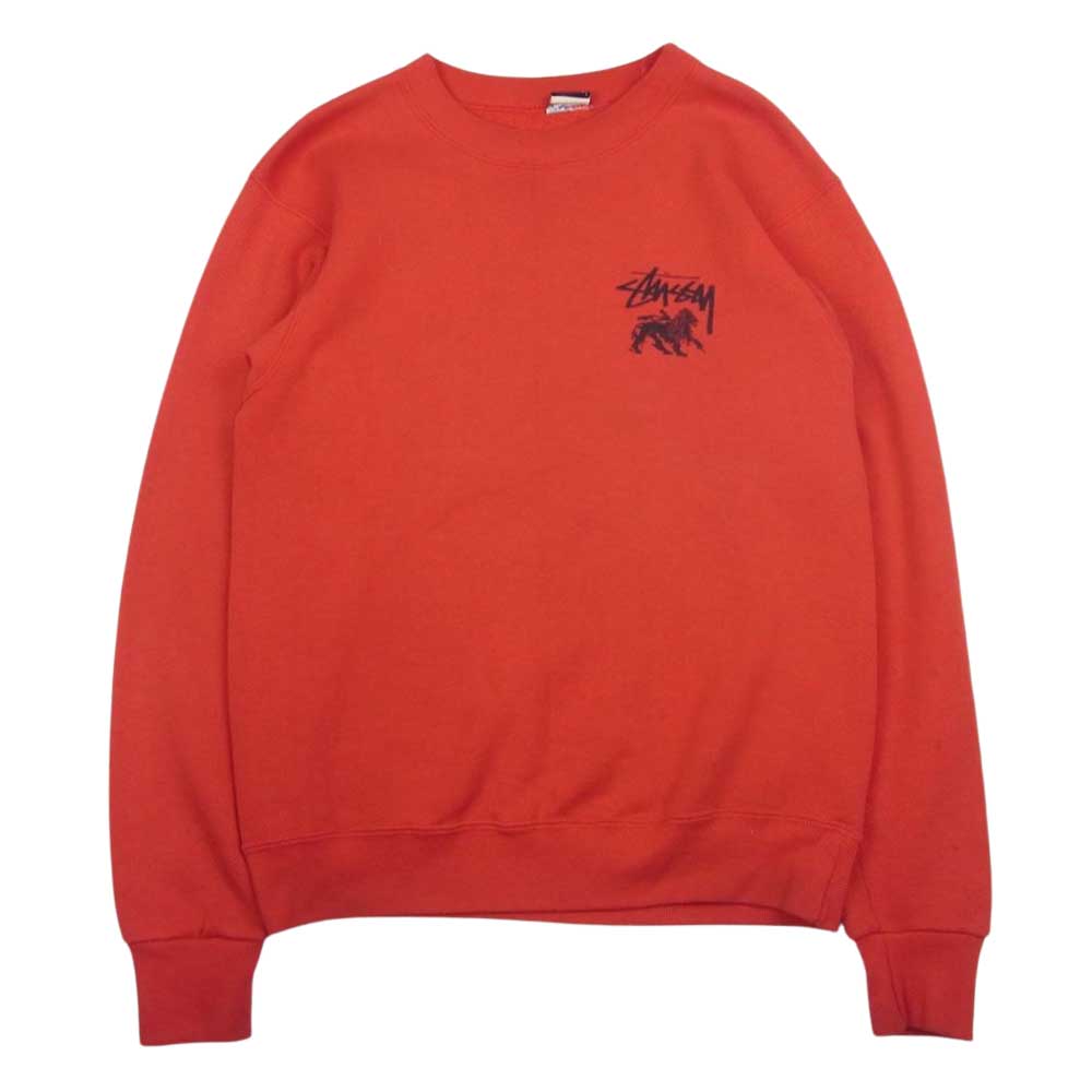 STUSSY ステューシー OLD Stussy ヴィンテージ オールド 80s 初期タグ ラスタカラー クラウン バックプリント スウェット レッド系【中古】