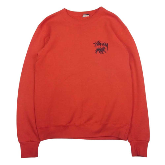 STUSSY ステューシー OLD Stussy ヴィンテージ オールド 80s 初期タグ ラスタカラー クラウン バックプリント スウェット レッド系【中古】
