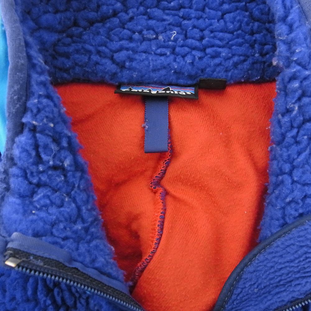 patagonia パタゴニア 89年 USA製 Retro Pile Cardigan COBALT OPTI ジップ レトロ パイル カーディガン コバルト ブルー系 XL【中古】