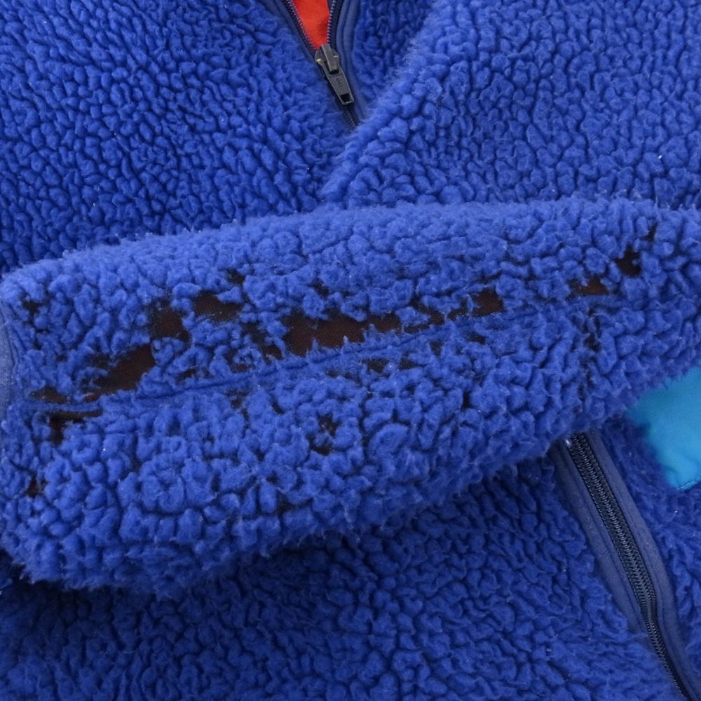 patagonia パタゴニア 89年 USA製 Retro Pile Cardigan COBALT OPTI ジップ レトロ パイル カーディガン コバルト ブルー系 XL【中古】