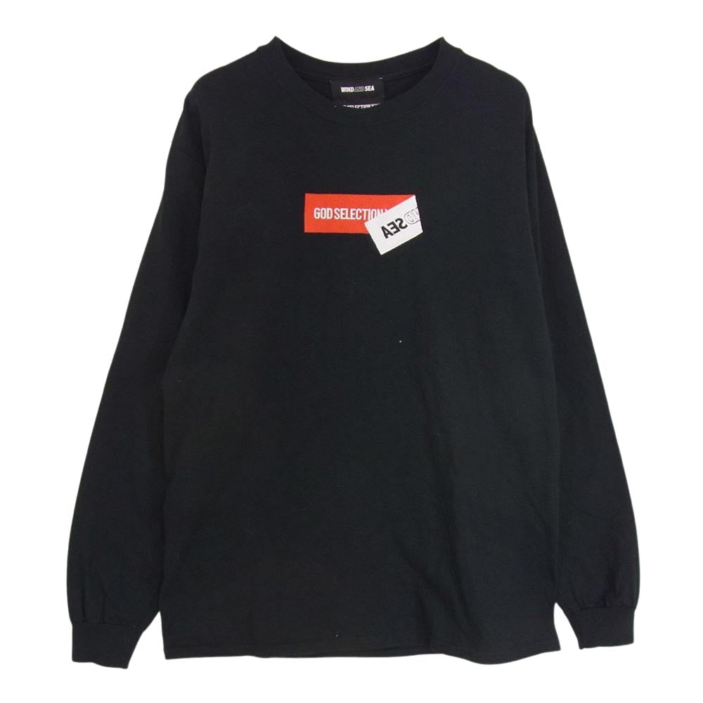 WIND AND SEA ウィンダンシー WDS-XXX-SP-08 GOD SELECTION XXX ゴッドセレクション ロゴ刺繍 長袖 Tシャツ ブラック系 M【中古】