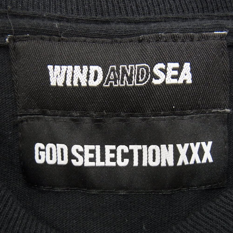 WIND AND SEA ウィンダンシー WDS-XXX-SP-08 GOD SELECTION XXX ゴッドセレクション ロゴ刺繍 長袖 Tシャツ ブラック系 M【中古】