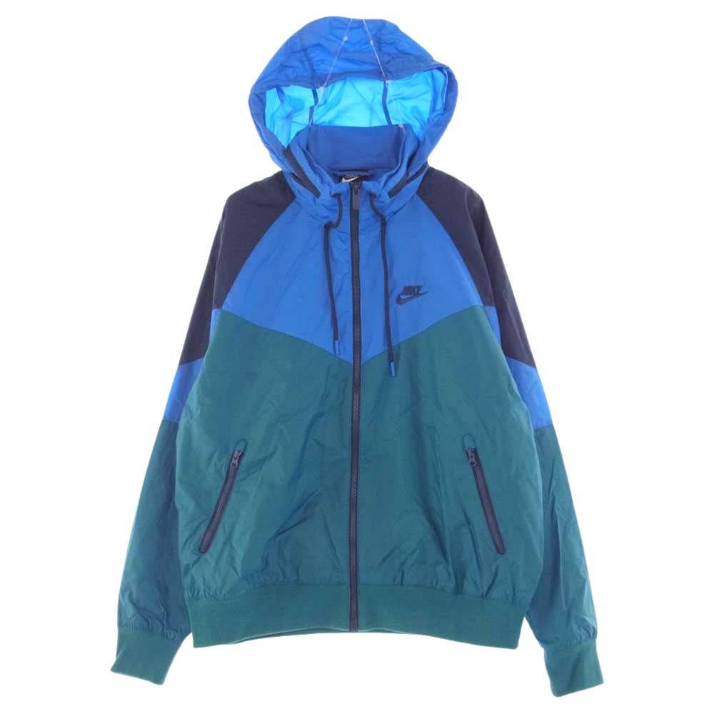 NIKE ナイキ AR2210-381 ビッグスウッシュ ウィンドランナー フルジップ ジャケット ブルー系 グリーン系 M【中古】