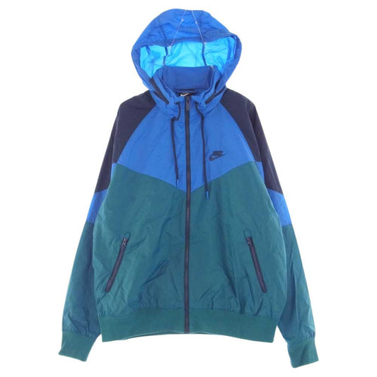 NIKE ナイキ AR2210-381 ビッグスウッシュ ウィンドランナー フルジップ ジャケット ブルー系 グリーン系 M【中古】