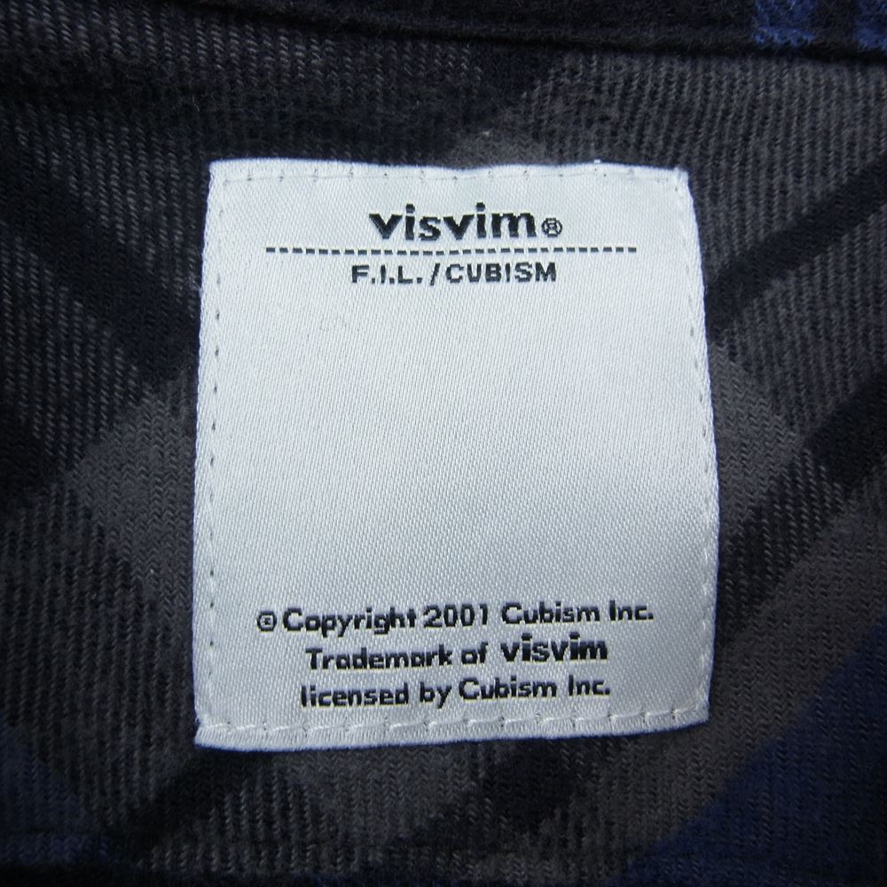 VISVIM ビズビム VS0001344 チェック ネル シャツ ネイビー系 XL【中古】
