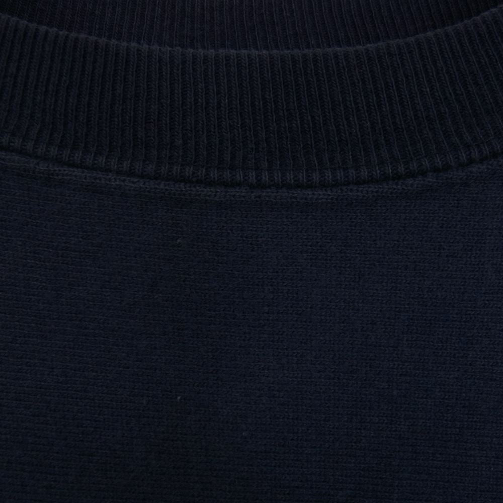 Champion チャンピオン USA製 90s REVERSE WEAVE リバースウィーブ ロゴ刺繍 クルーネック スウェット ネイビー系 L【中古】
