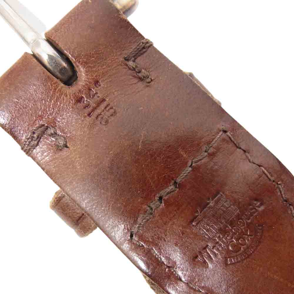 WHITE HOUSE COX ホワイトハウスコックス PLAITED BELT レザー メッシュ ベルト ブラウン系 34/85【中古】