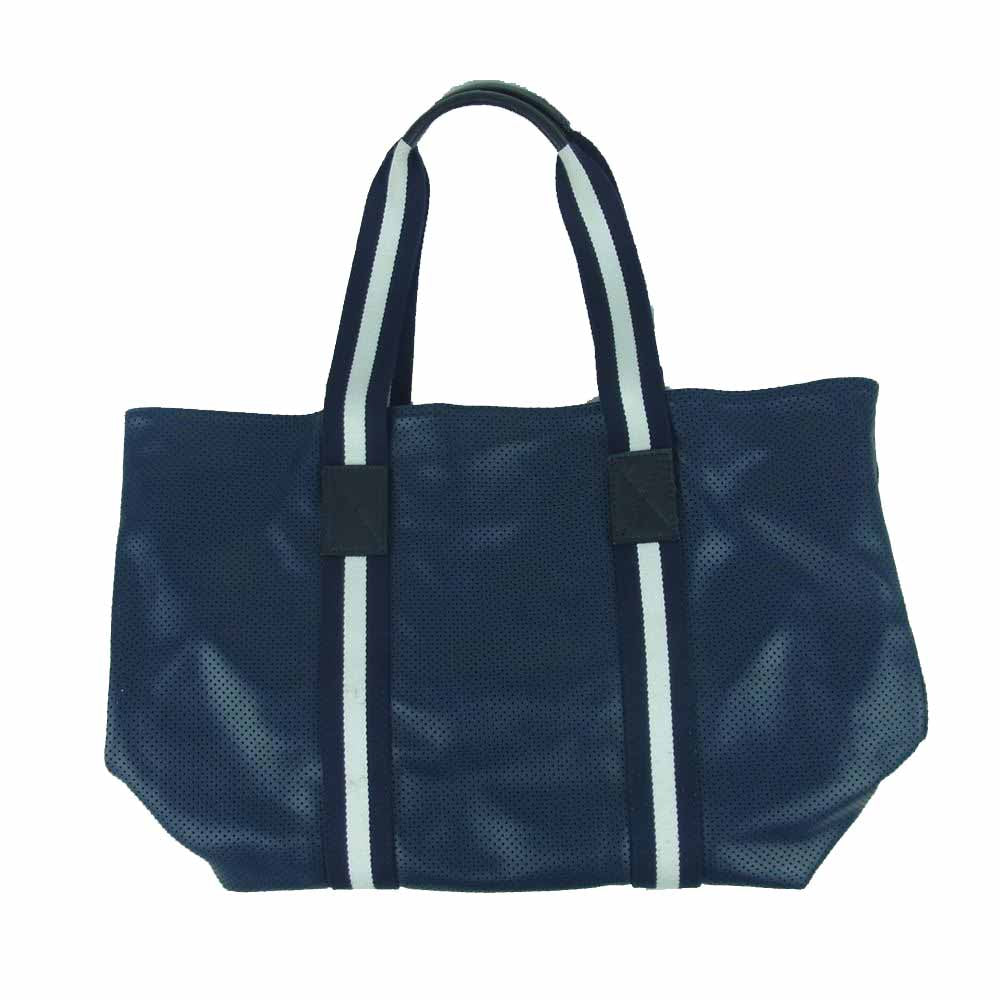 デュカートデミラノ パンチングレザー トート バッグ イタリア製 ネイビー系【中古】