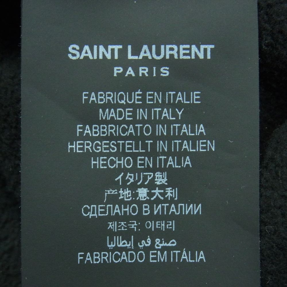 SAINT LAURENT サンローラン 22AW 689395 Y36SV ロゴ フェルト レタリング レース パーカー イタリア製 ブラック系 ダークグリーン系 M【中古】