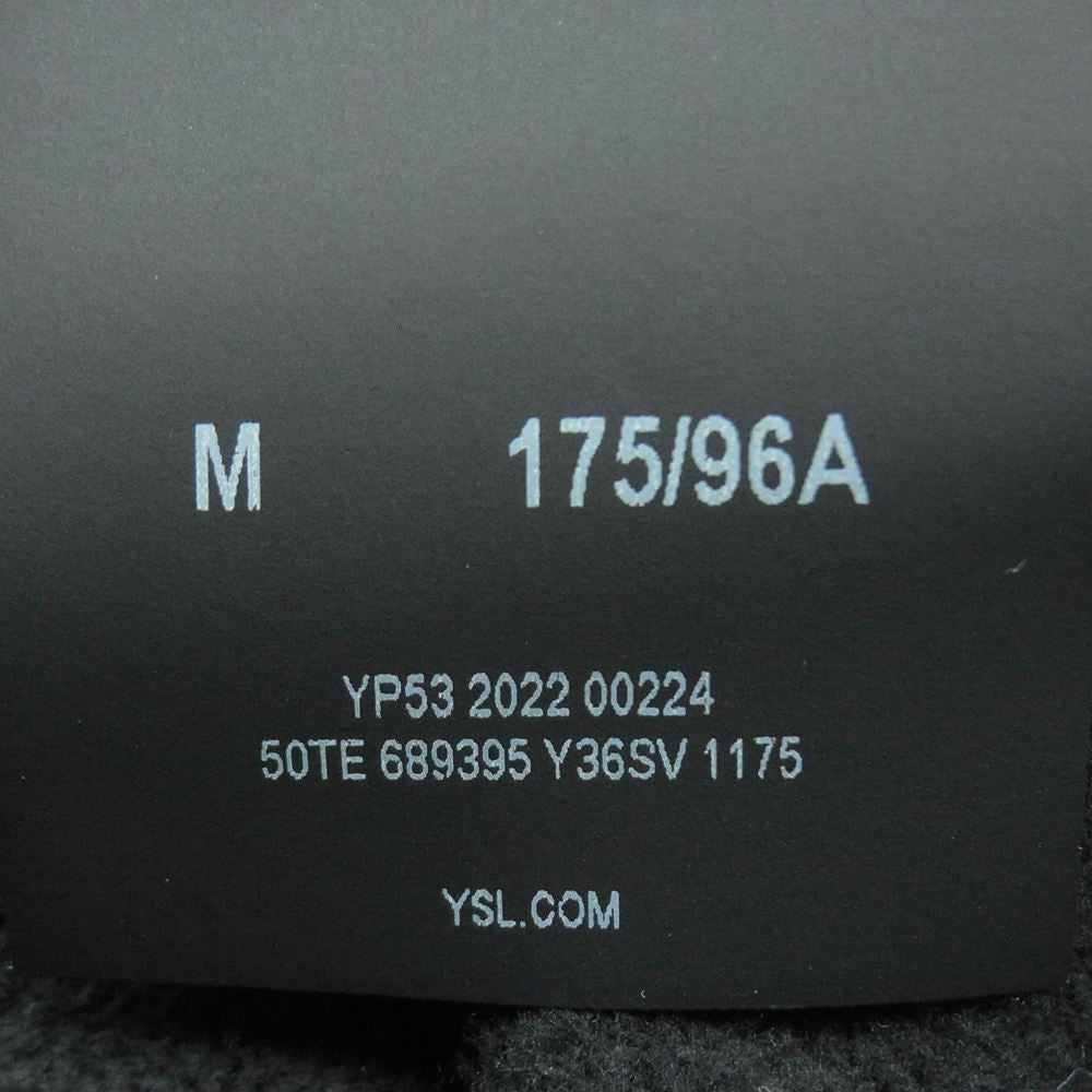 SAINT LAURENT サンローラン 22AW 689395 Y36SV ロゴ フェルト レタリング レース パーカー イタリア製 ブラック系 ダークグリーン系 M【中古】