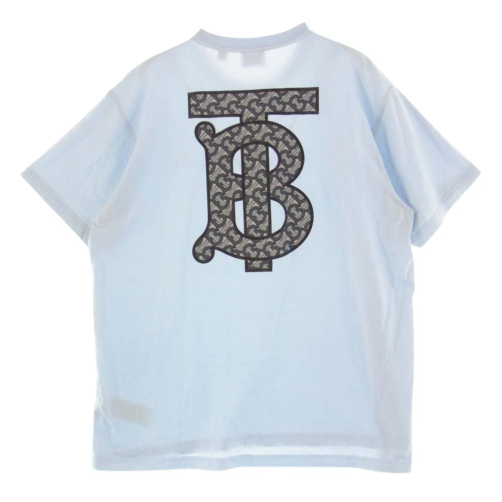 BURBERRY バーバリー 8048847 国内正規品 ラバーロゴ バックプリント Tシャツ ライトブルー系 S【中古】