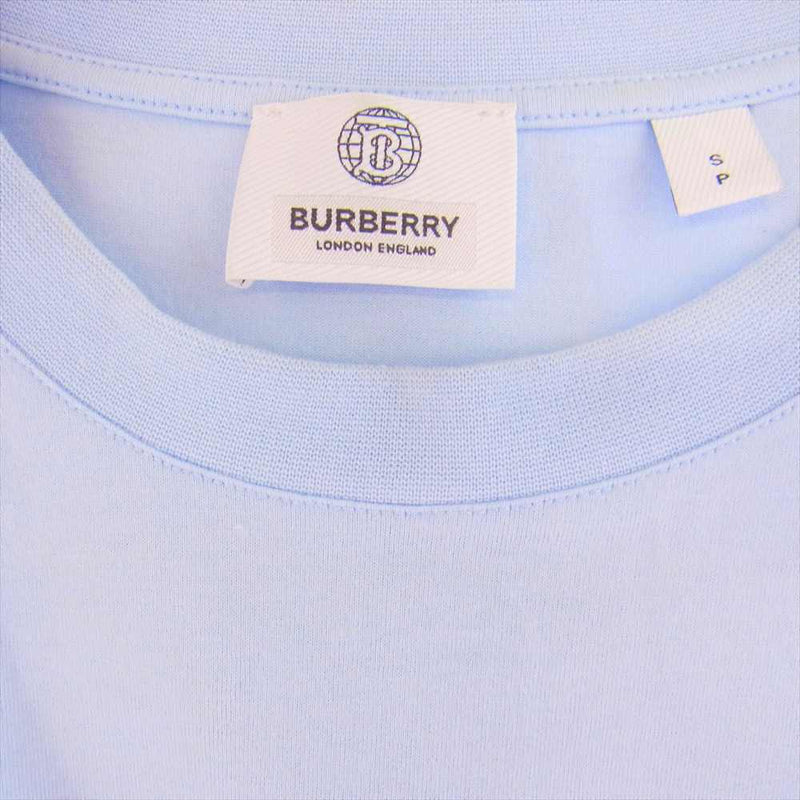 BURBERRY バーバリー 8048847 国内正規品 ラバーロゴ バックプリント Tシャツ ライトブルー系 S【中古】