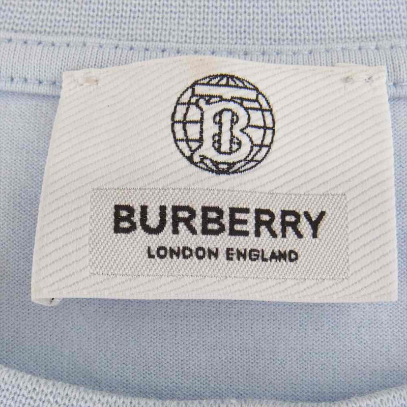 BURBERRY バーバリー 8048847 国内正規品 ラバーロゴ バックプリント Tシャツ ライトブルー系 S【中古】