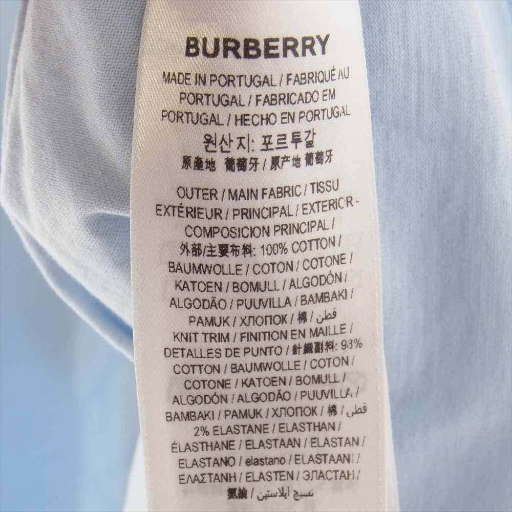 BURBERRY バーバリー 8048847 国内正規品 ラバーロゴ バックプリント Tシャツ ライトブルー系 S【中古】