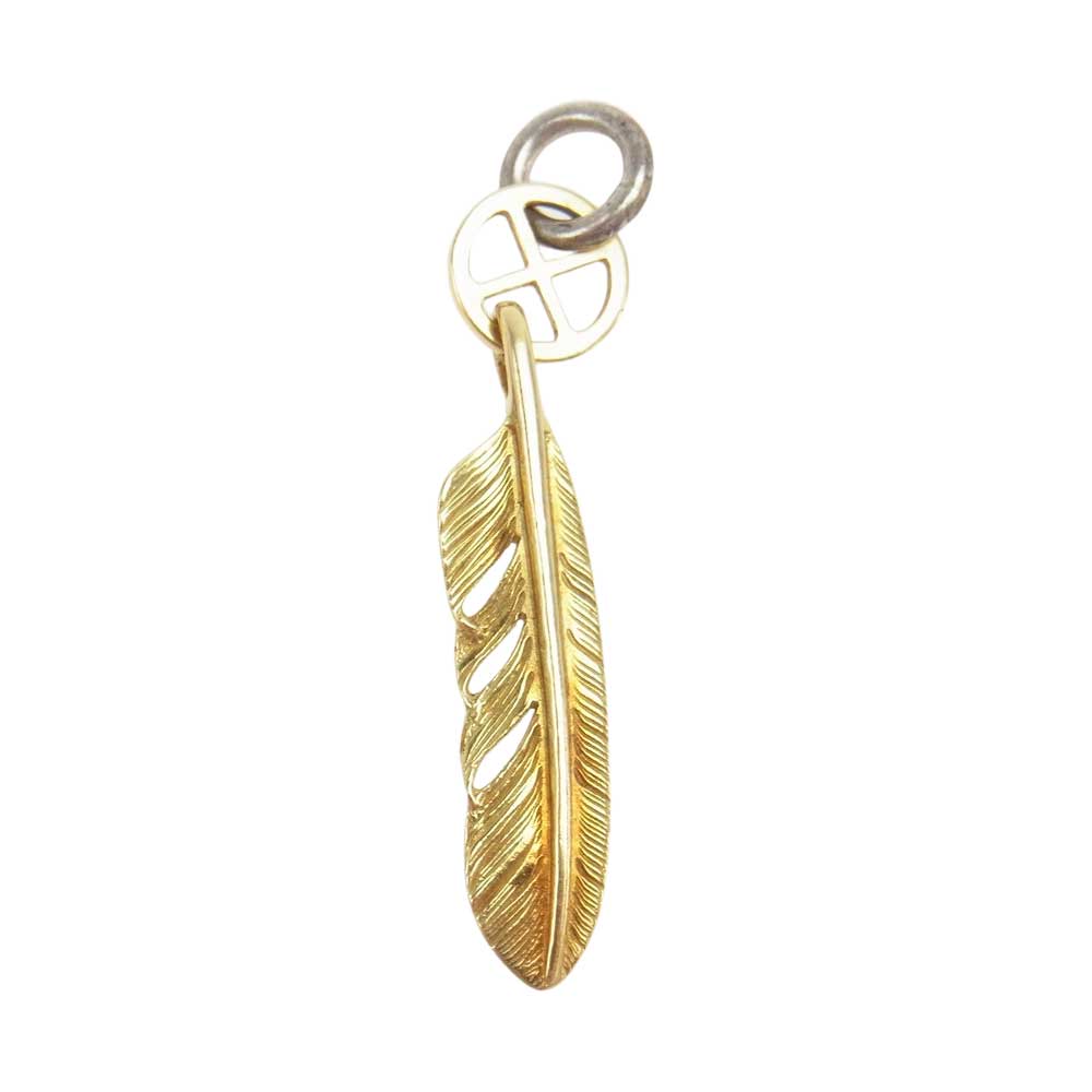 WINGROCK ウィングロック 全金 18K ホイール フェザー ペンダント トップ ゴールド系【中古】