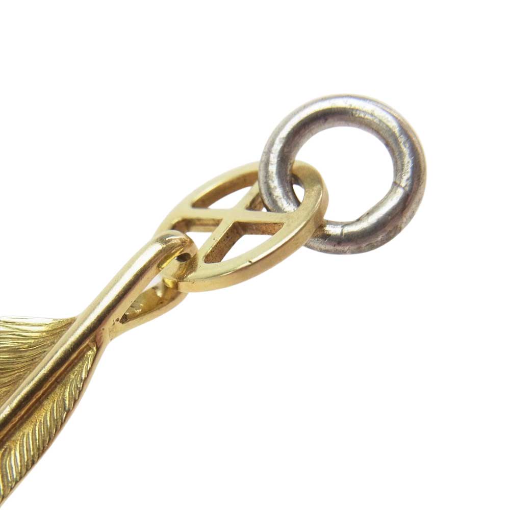 WINGROCK ウィングロック 全金 18K ホイール フェザー ペンダント トップ ゴールド系【中古】