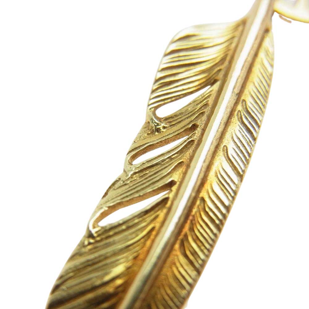 WINGROCK ウィングロック 全金 18K ホイール フェザー ペンダント トップ ゴールド系【中古】