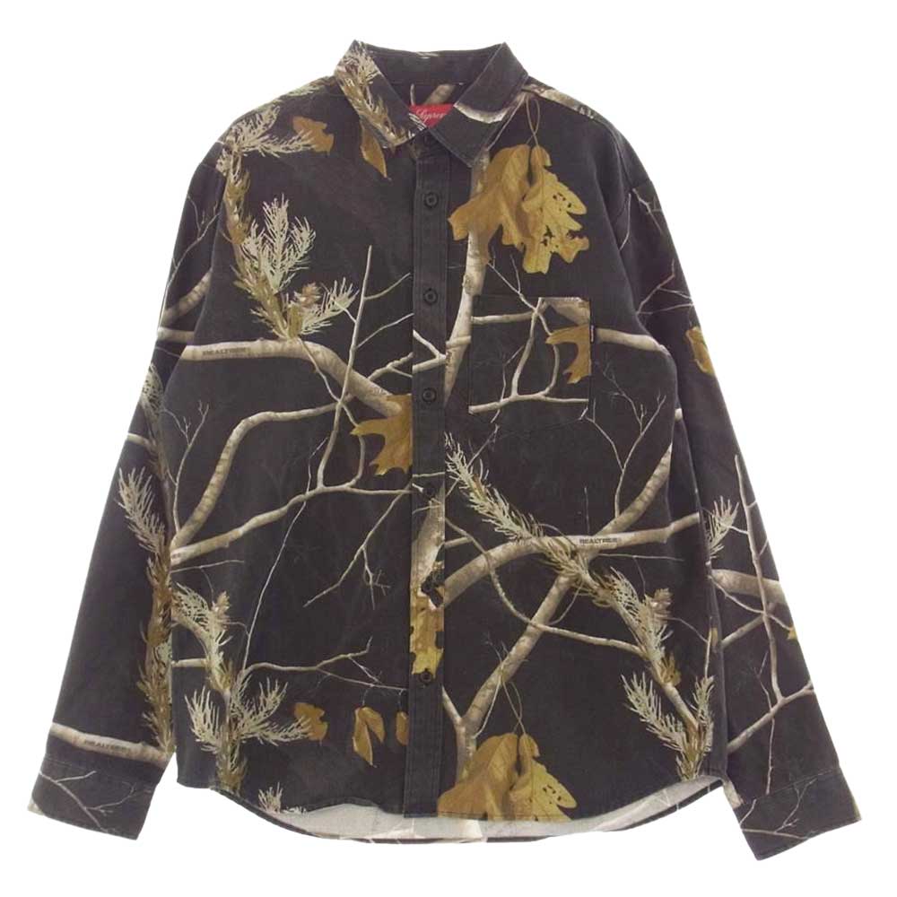 Supreme シュプリーム 17AW Realtree Camo Flannel Shirt リアルツリーカモ フランネル シャツ ダークグレー系 L【中古】