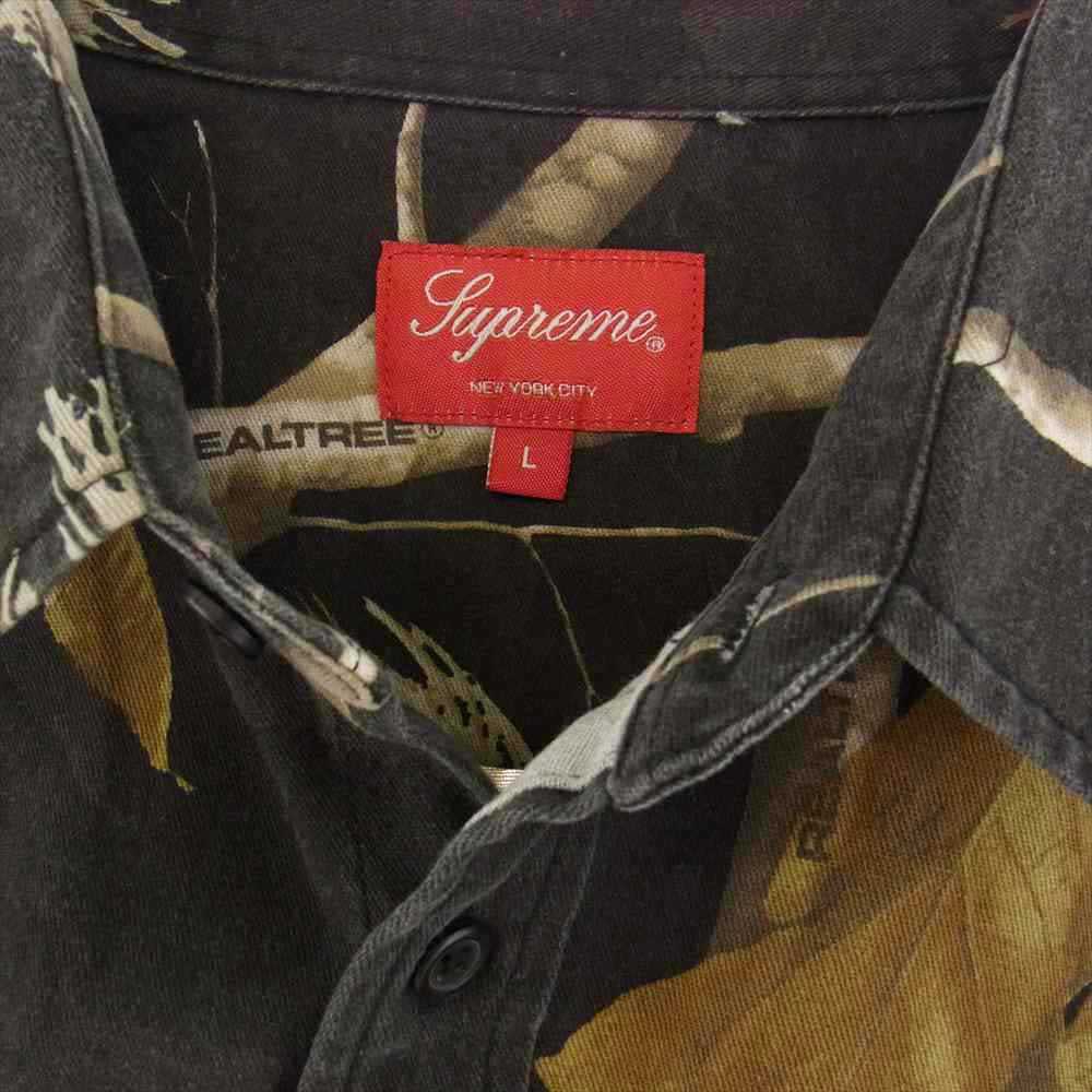 Supreme シュプリーム 17AW Realtree Camo Flannel Shirt リアルツリーカモ フランネル シャツ ダークグレー系 L【中古】