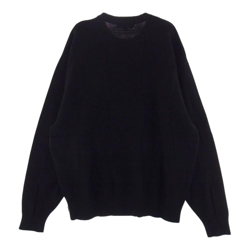 Supreme シュプリーム 21SS Tonal Checkerboard Small Sweater トーナル チェッカーボード スモール ボックスロゴ セーター ブラック系 M【中古】
