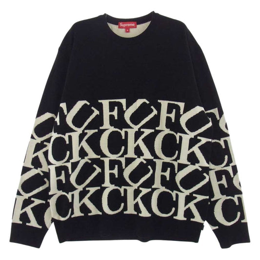 Supreme シュプリーム 20AW Fuck Sweater セーター ニット ブラック系 ホワイト系 M【美品】【中古】