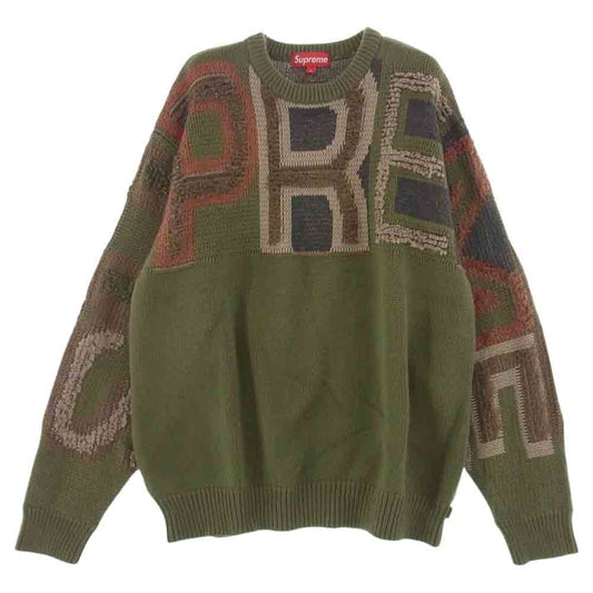 Supreme シュプリーム 21AW Chenille Logo Sweater シェニール ロゴ セーター マルチカラー系 M【美品】【中古】