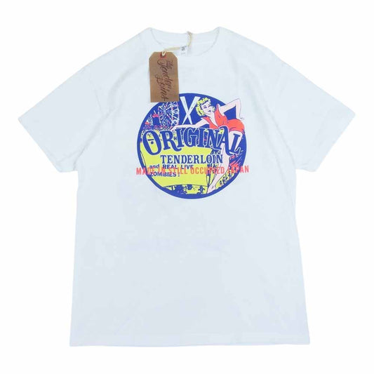 TENDERLOIN テンダーロイン TEE CS プリント 半袖 Tシャツ 直営店限定 ホワイト系 M【中古】