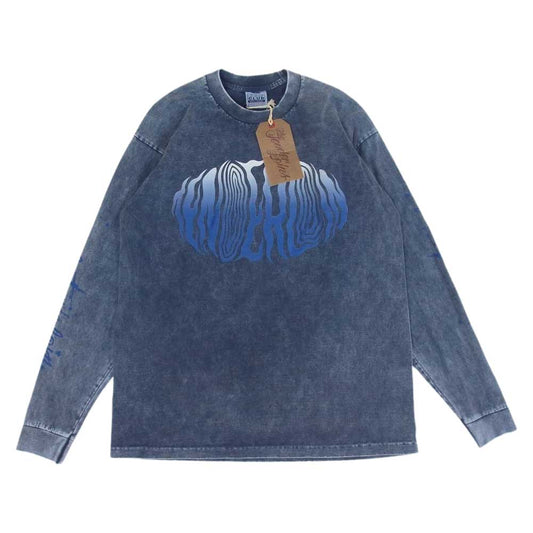 TENDERLOIN テンダーロイン 19SS T-TEE ACID WASH ロンT 長袖 Tシャツ ネイビー系 L【美品】【中古】