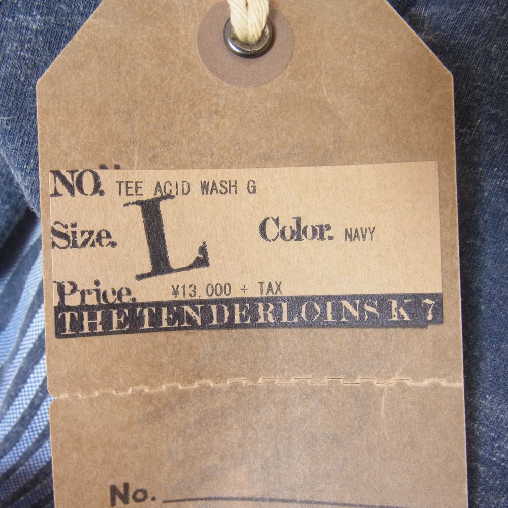 TENDERLOIN テンダーロイン 19SS T-TEE ACID WASH ロンT 長袖 Tシャツ ネイビー系 L【美品】【中古】