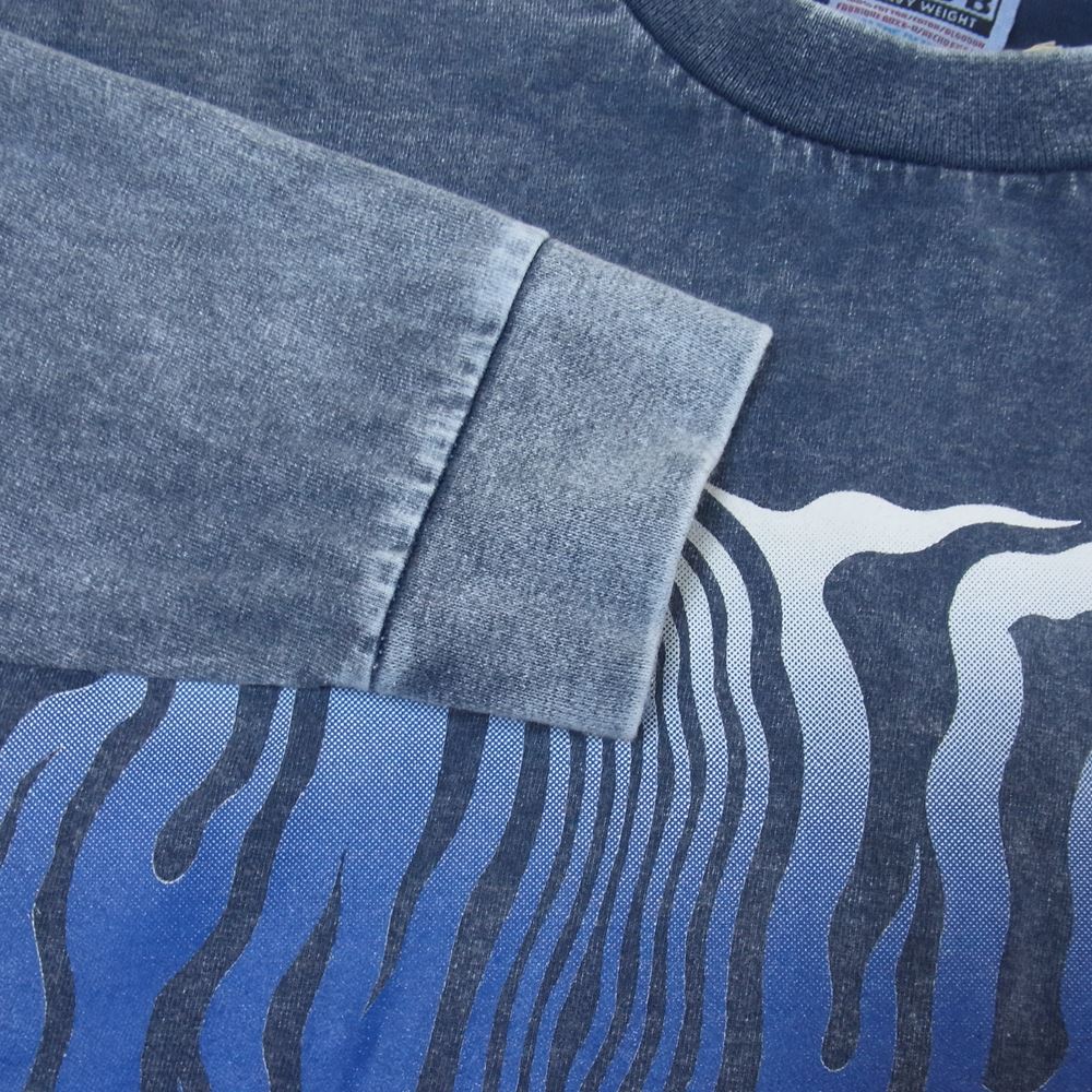 TENDERLOIN テンダーロイン 19SS T-TEE ACID WASH ロンT 長袖 Tシャツ ネイビー系 L【美品】【中古】