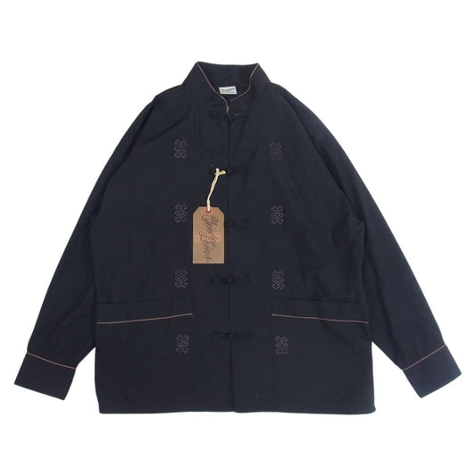 TENDERLOIN テンダーロイン T-F.C SHT 刺繍 チャイナ シャツ ブラック系 S【美品】【中古】