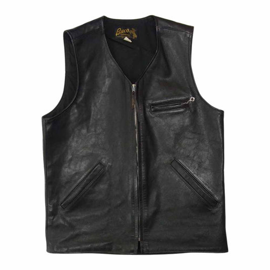 The REAL McCOY'S ザリアルマッコイズ BUCO ブコ ホースハイド レザー ベスト ブラック系 38【中古】