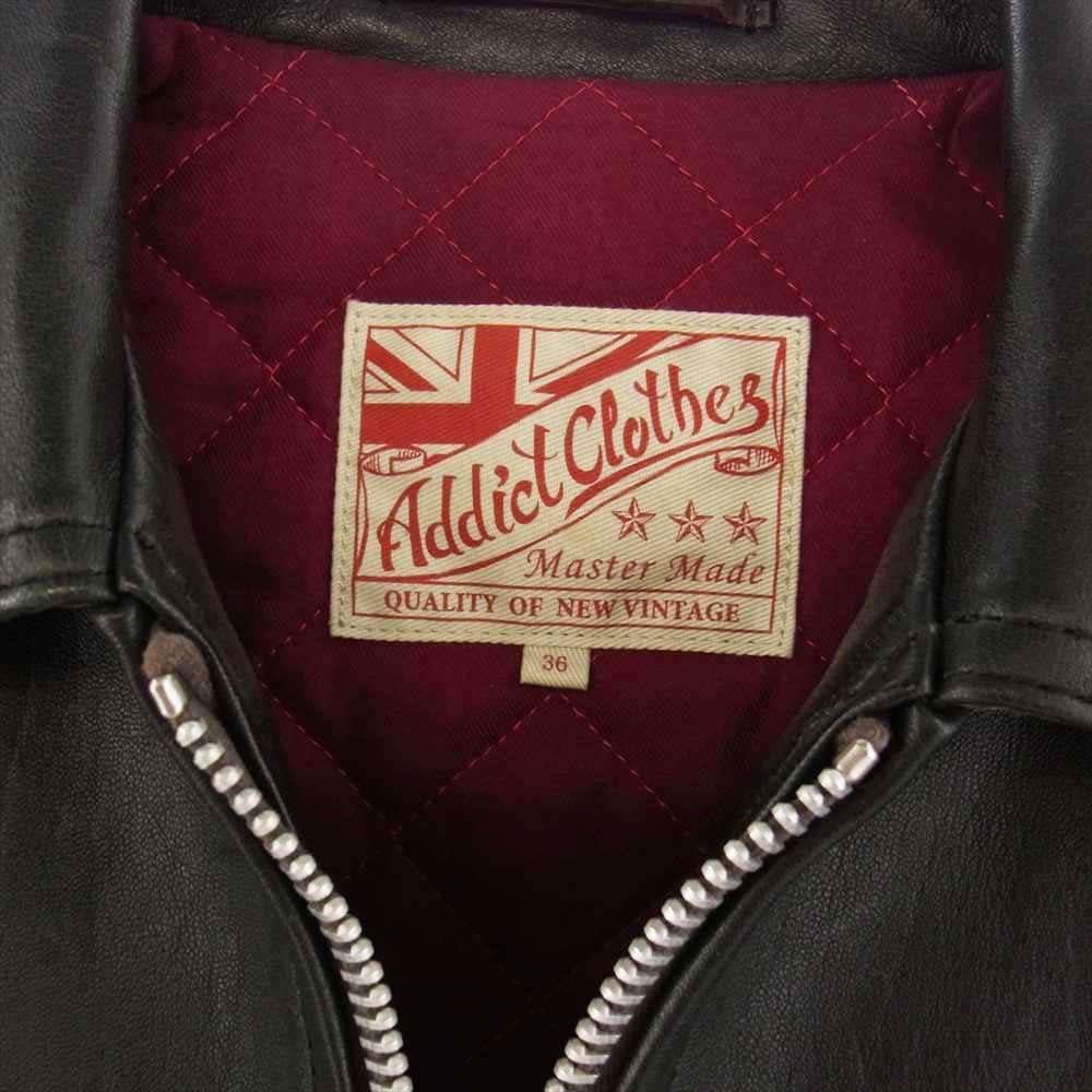 ADDICT CLOTHES アディクトクローズ シープ レザー ジャケット ブラック系 36【中古】