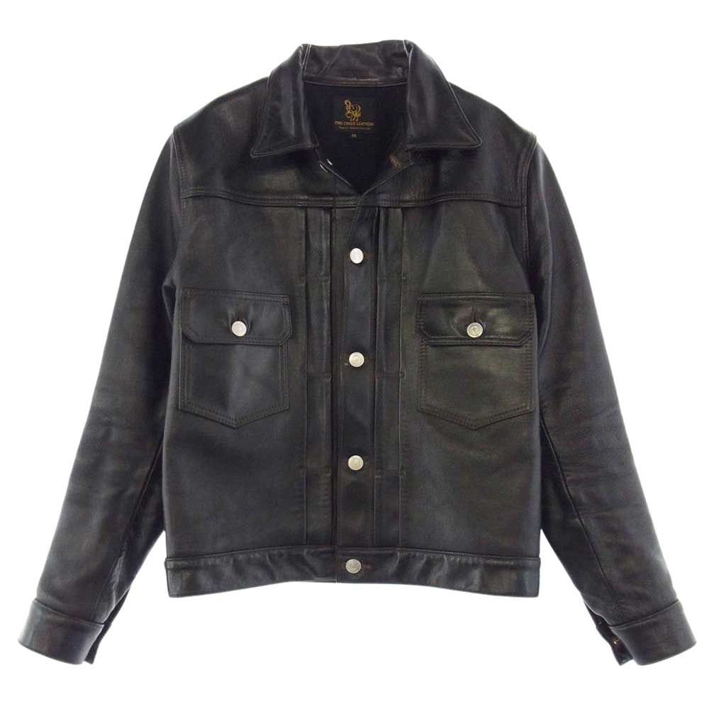 ファインクリークレザーズ 茶芯 ホースハイド レザー ジャケット ブラック系 36【中古】