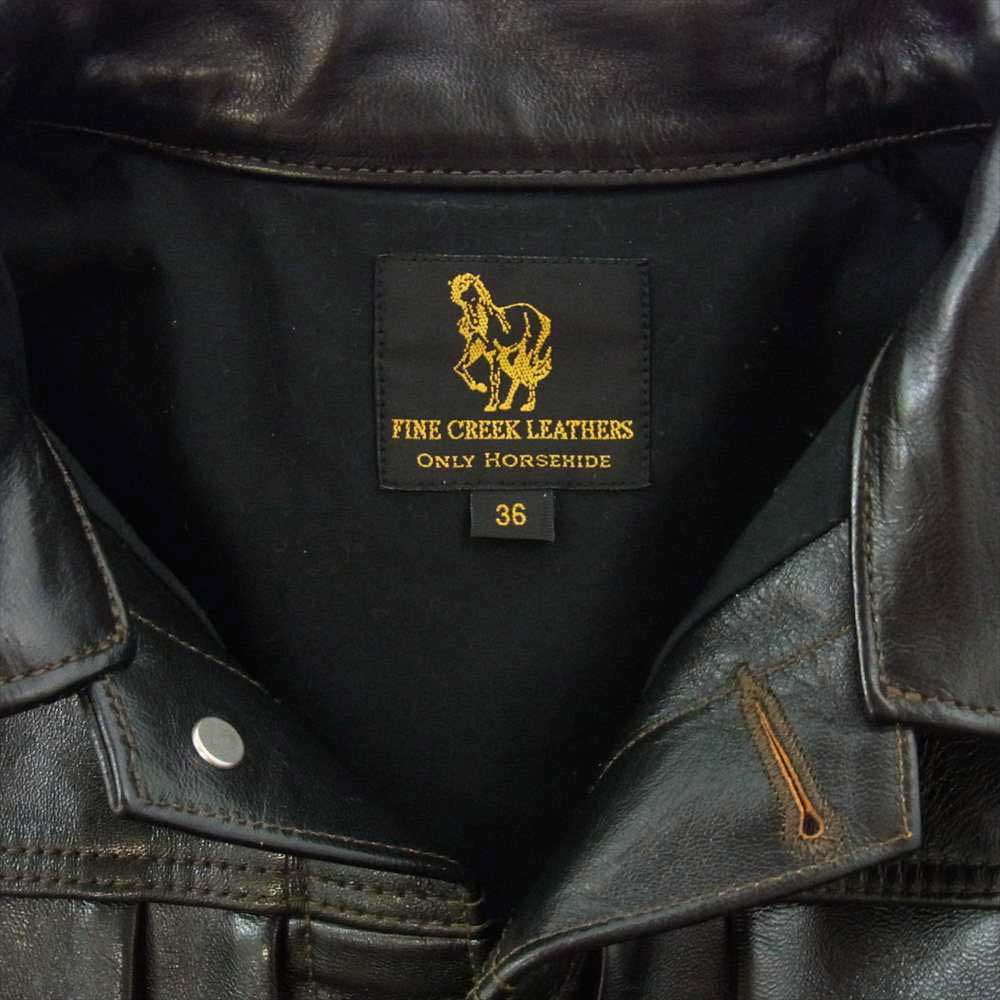 ファインクリークレザーズ 茶芯 ホースハイド レザー ジャケット ブラック系 36【中古】