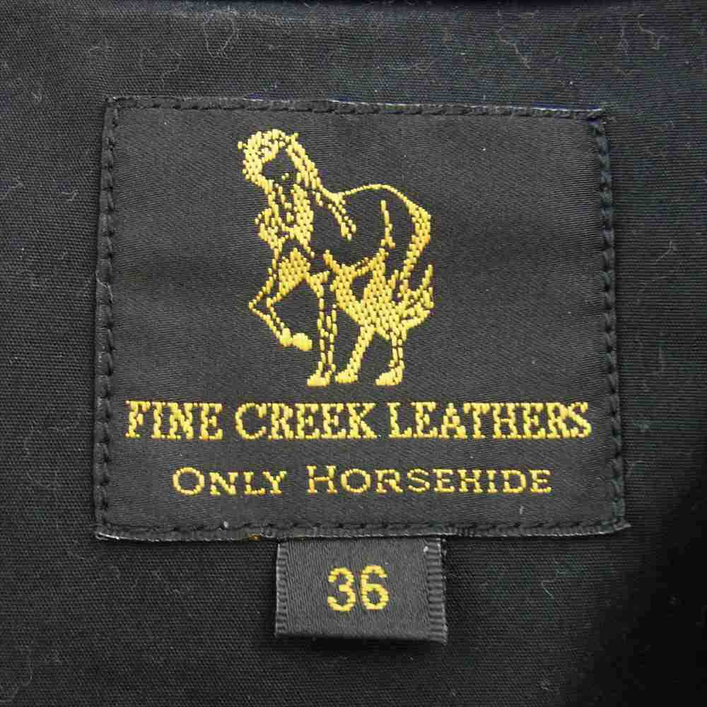 ファインクリークレザーズ 茶芯 ホースハイド レザー ジャケット ブラック系 36【中古】