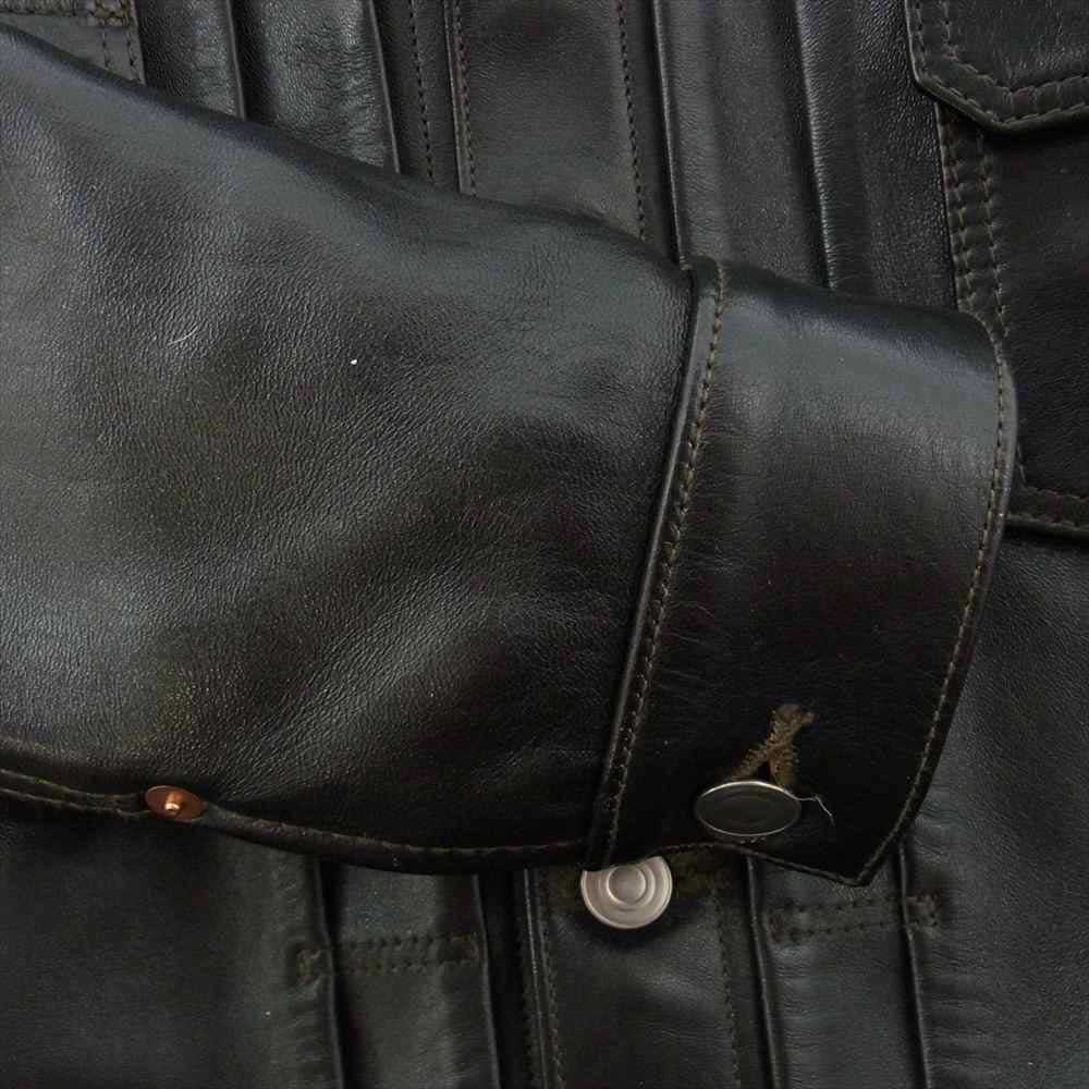 ファインクリークレザーズ 茶芯 ホースハイド レザー ジャケット ブラック系 36【中古】