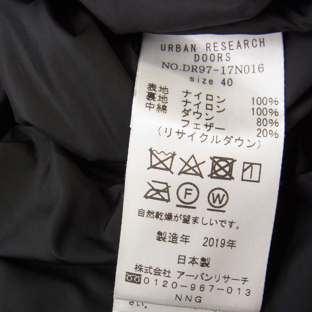 NANGA ナンガ DR97-17N016 DOORS アーバンリサーチ 別注 AURORA オーロラ ダウンジャケット ブラック系 40【中古】