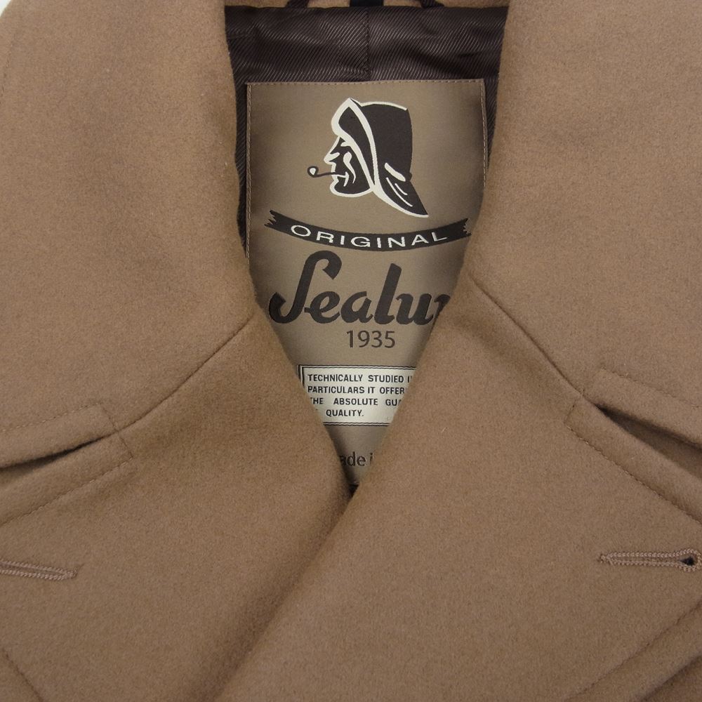 SEALUP シーラップ イタリア製 ウール メルトン Pコート ベージュ系 50【中古】