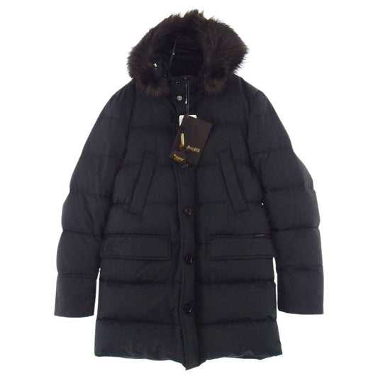 ムーレー 国内正規品 VERONA BARBIERI WK1 バルビエリ デタッチャブル ファーフード ダウンジャケット ブラック系 42【美品】【中古】