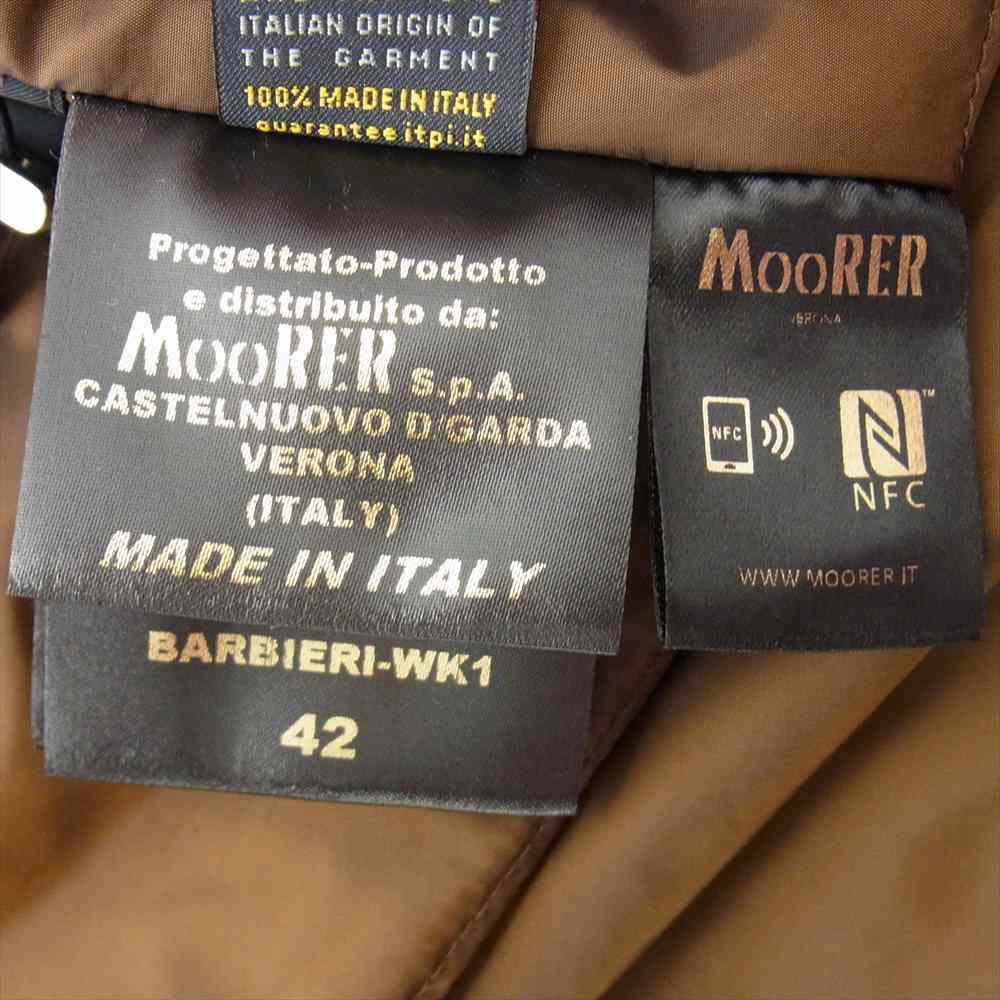 ムーレー 国内正規品 VERONA BARBIERI WK1 バルビエリ デタッチャブル ファーフード ダウンジャケット ブラック系 42【美品】【中古】